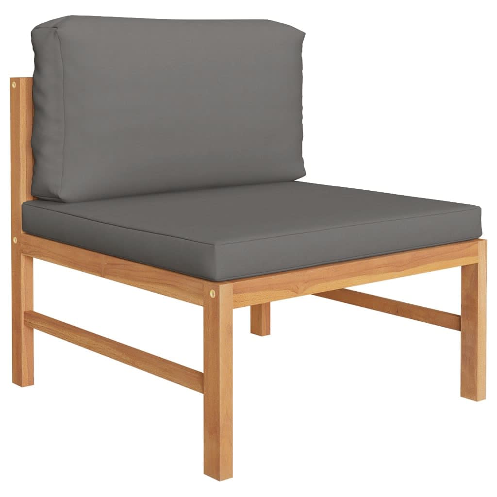 Garden Lounge Set Teak Wood Color, Grey Teak wood, Polyester Medium
