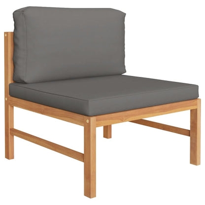 Garden Lounge Set Teak Wood Color, Grey Teak wood, Polyester Medium