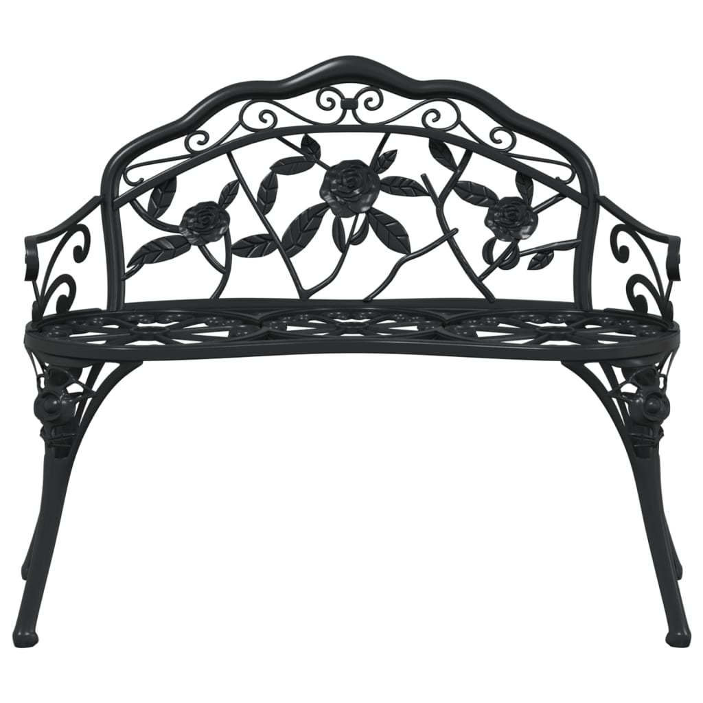 Garden Bench Black Cast Aluminum, Cast Iron Medium