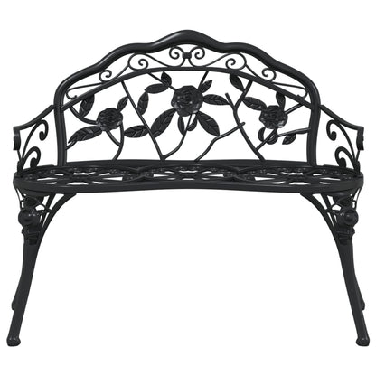 Garden Bench Black Cast Aluminum, Cast Iron Medium