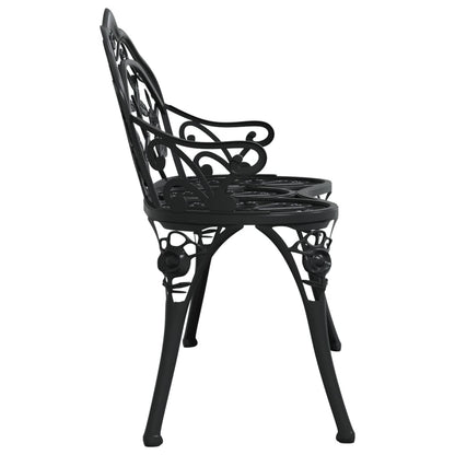 Garden Bench Black Cast Aluminum, Cast Iron Medium