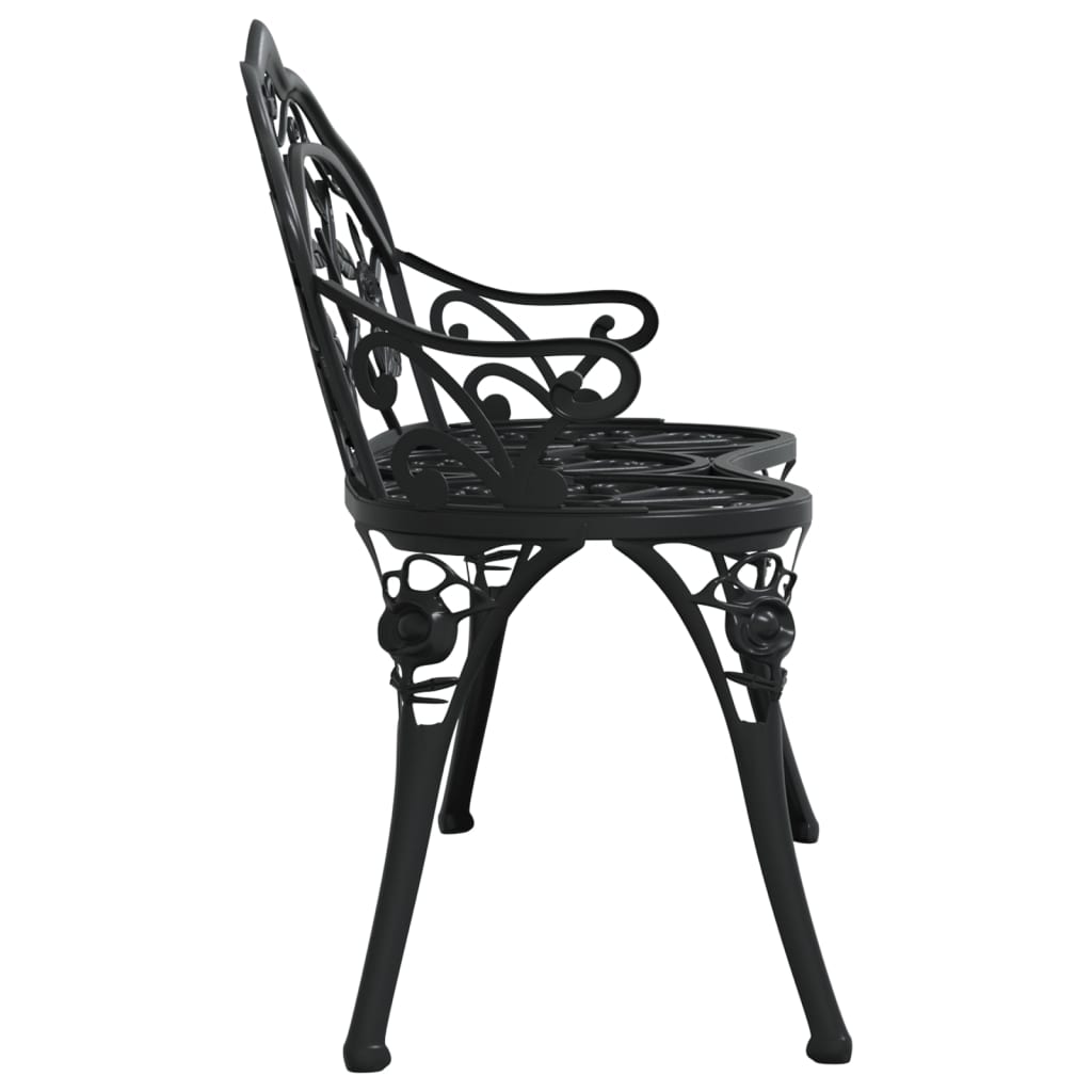 Garden Bench Black Cast Aluminum, Cast Iron Medium