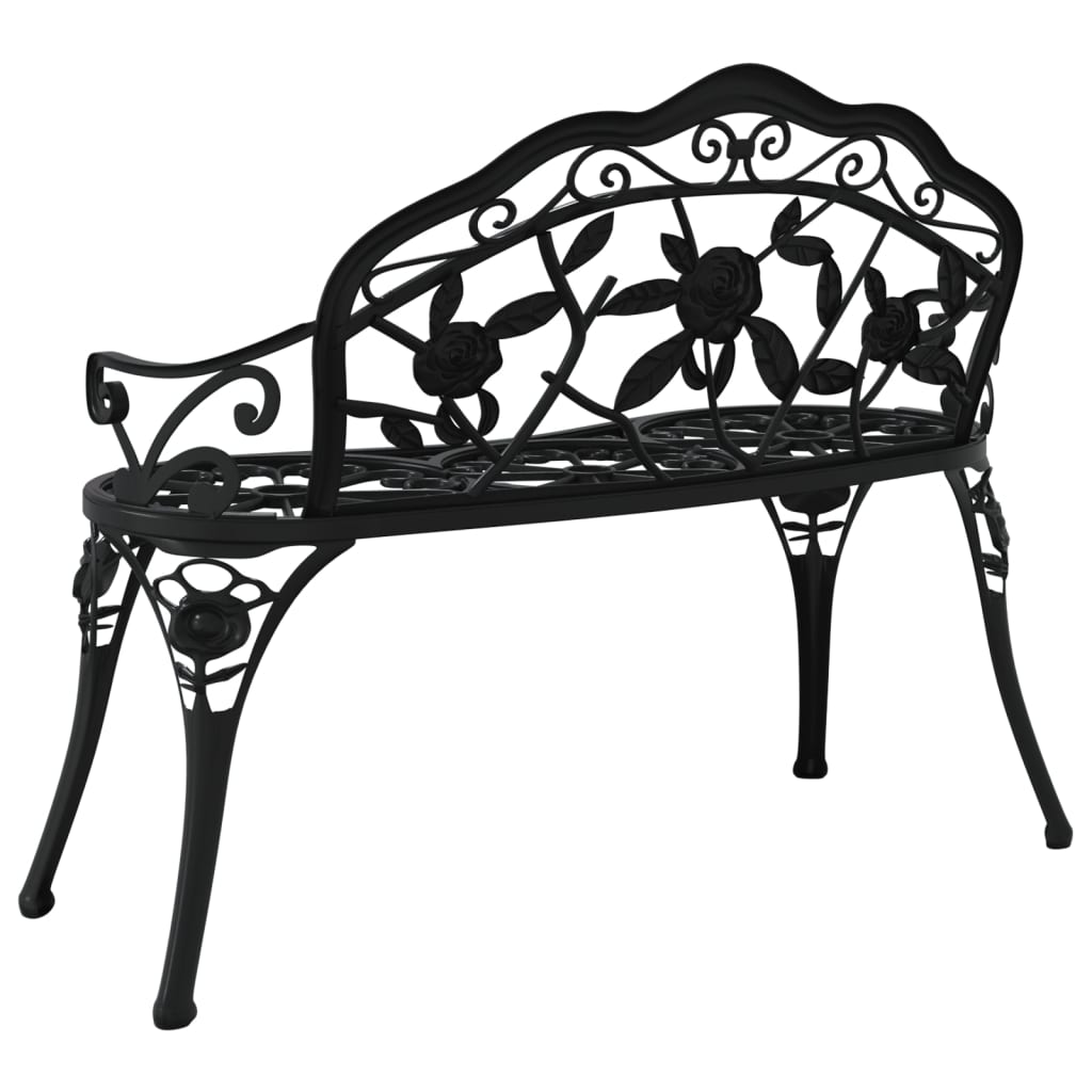 Garden Bench Black Cast Aluminum, Cast Iron Medium