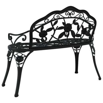 Garden Bench Black Cast Aluminum, Cast Iron Medium