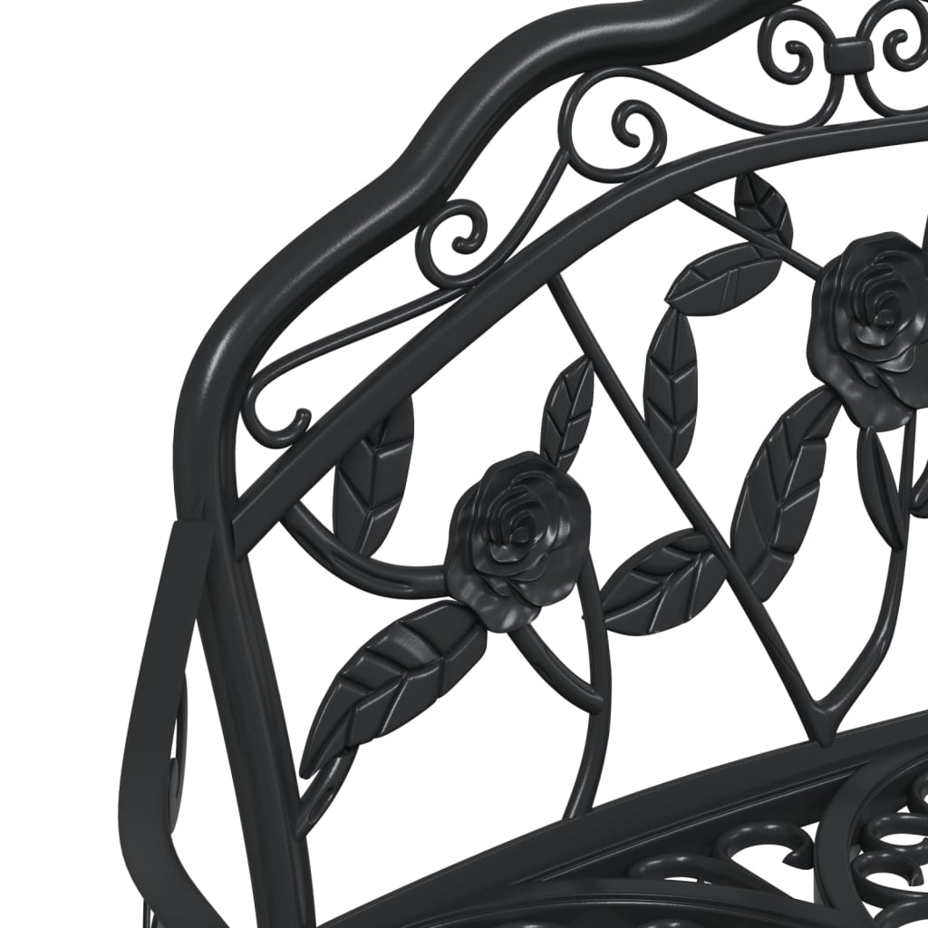 Garden Bench Black Cast Aluminum, Cast Iron Medium