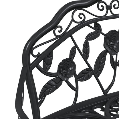 Garden Bench Black Cast Aluminum, Cast Iron Medium