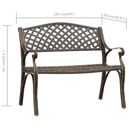 Garden Bench Bronze Cast Aluminum, Cast Iron Medium Durable