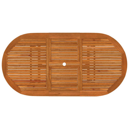 Garden Dining Set Reddish-Brown Solid Eucalyptus Wood Medium