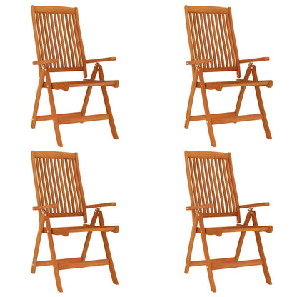 Garden Chair Set of 4 Solid Wood Eucalyptus Wood with Oil Finish