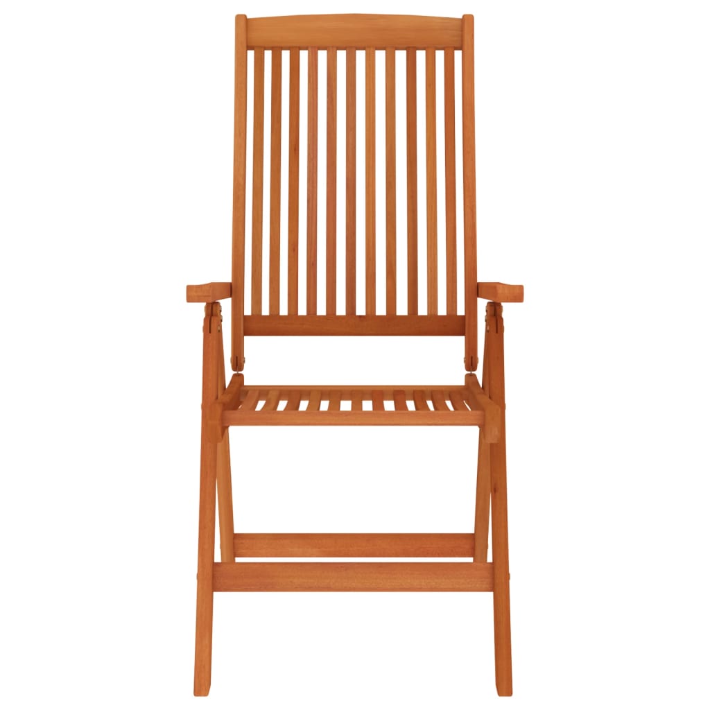 Garden Chair Set of 4 Solid Wood Eucalyptus Wood with Oil Finish