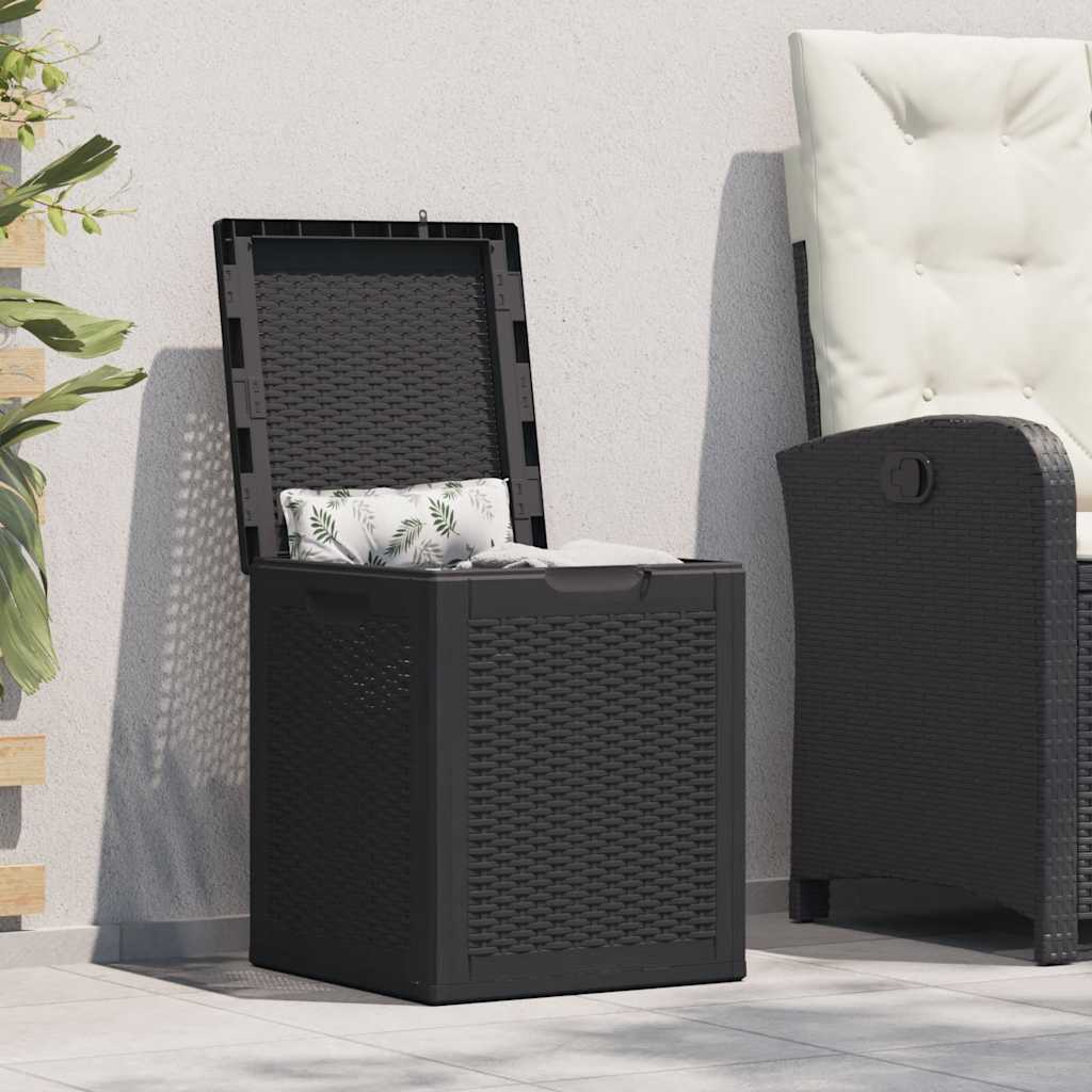 Storage Box Black 100% Polypropylene with Rattan look Small