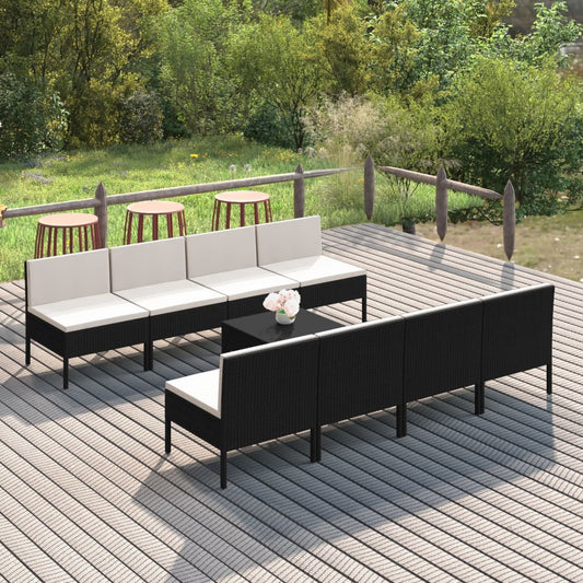 Garden Lounge Set Black
