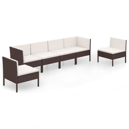 Garden Lounge Set Brown PE rattan Standard Modular