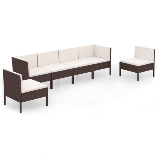 Garden Lounge Set Brown PE rattan Standard Modular