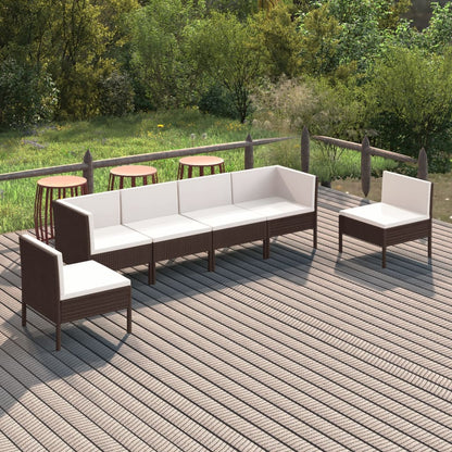 Garden Lounge Set Brown PE rattan Standard Modular