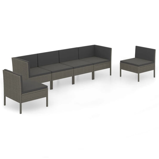Garden Lounge Set Grey PE rattan Medium Modular