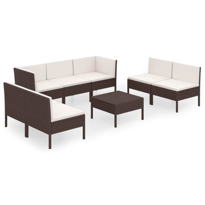 Garden Lounge Set Brown
