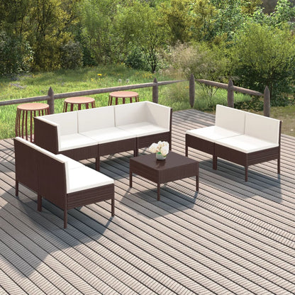 Garden Lounge Set Brown