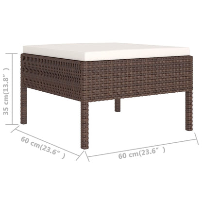 Garden Lounge Set Brown, Cream White