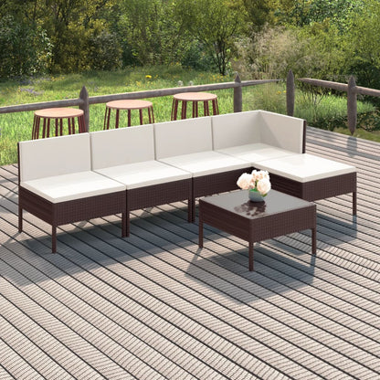 Garden Lounge Set Brown, Cream White