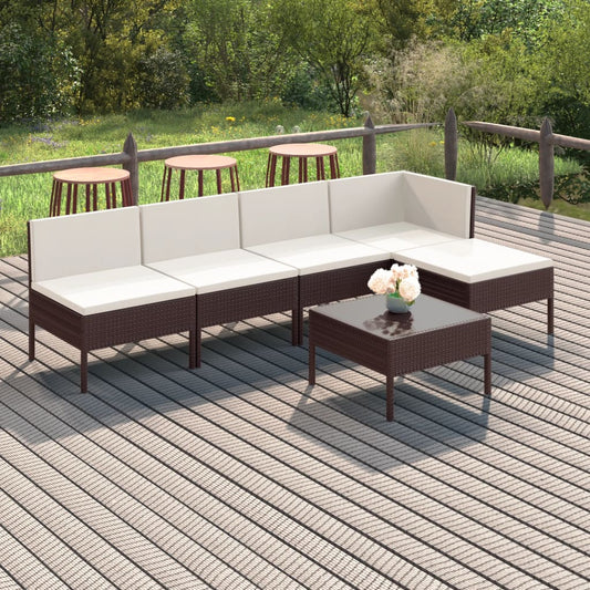Garden Lounge Set Brown, Cream White