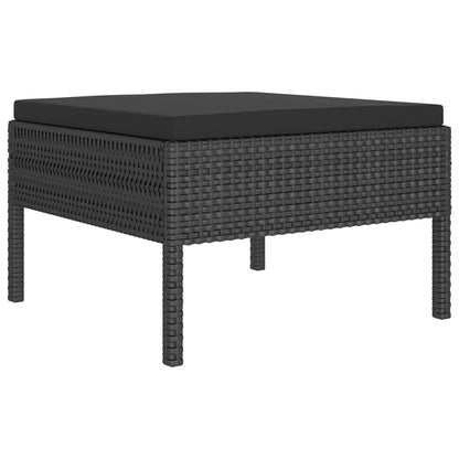 Garden Lounge Set Black Poly rattan Medium Modular