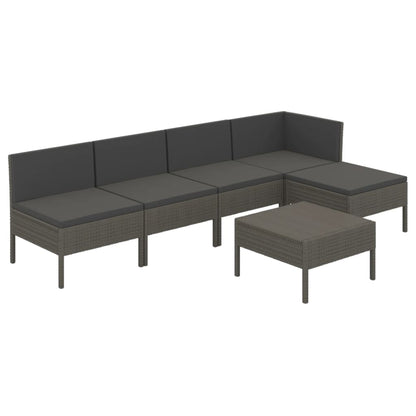 Garden Lounge Set Grey PE rattan Medium Modular
