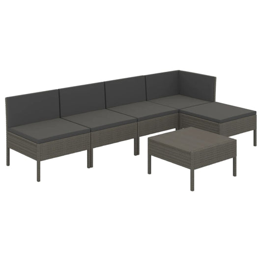 Garden Lounge Set Grey PE rattan Medium Modular