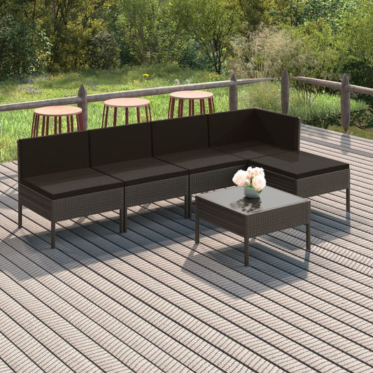 Garden Lounge Set Grey PE rattan Medium Modular