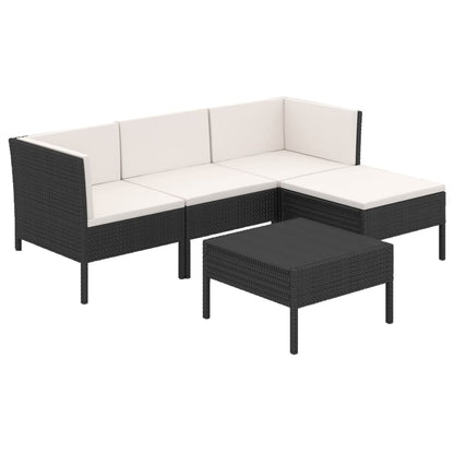 Garden Lounge Set Black, Cream White