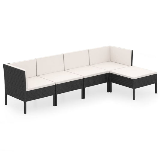 Garden Lounge Set Black and cream white