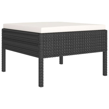 Garden Lounge Set Black with cream white cushions