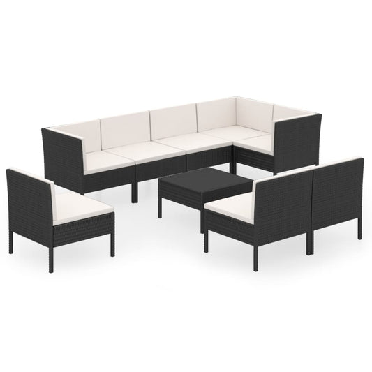 Garden Lounge Set Black