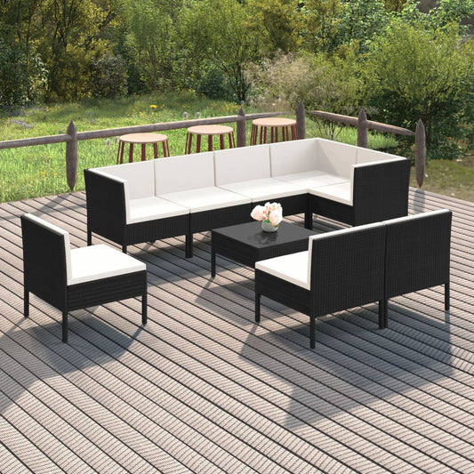 Garden Lounge Set Black
