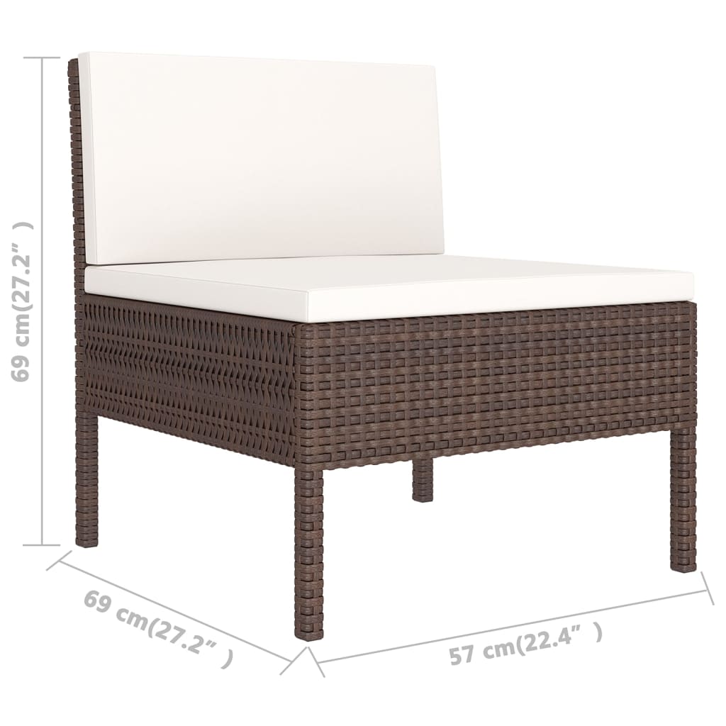 Garden Lounge Set Brown, Cream White