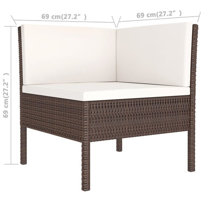 Garden Lounge Set Brown, Cream White