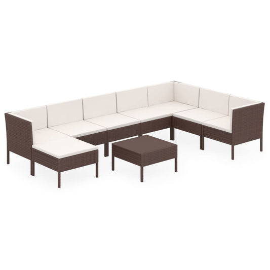 Garden Lounge Set Brown, Cream White