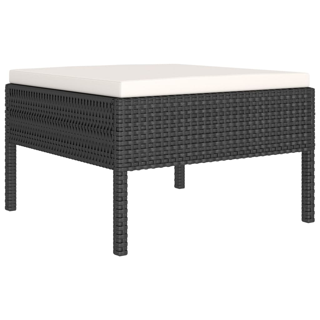 Garden Lounge Set Black, Cream White