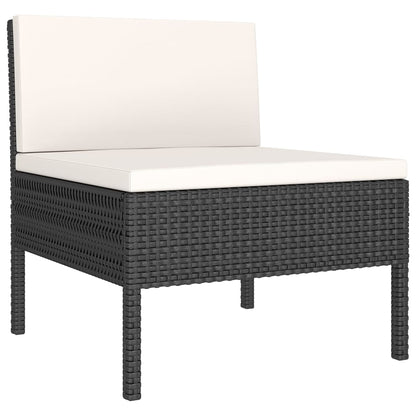Garden Lounge Set Black, Cream White