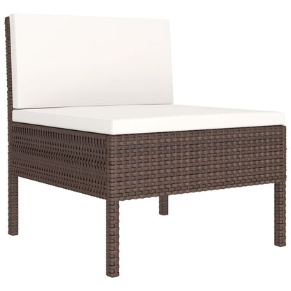 Garden Lounge Set Brown and Cream White