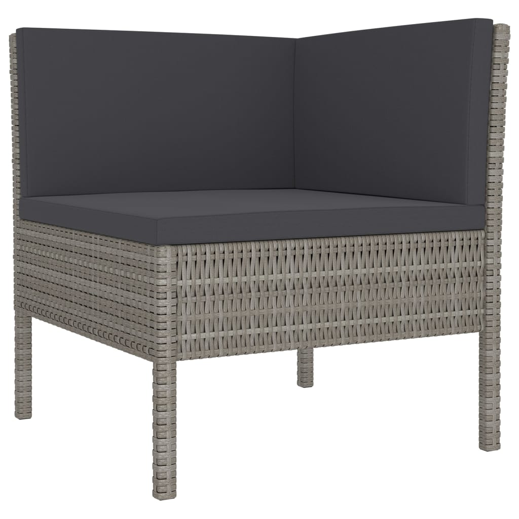 Garden Lounge Set Grey PE rattan Large Modular