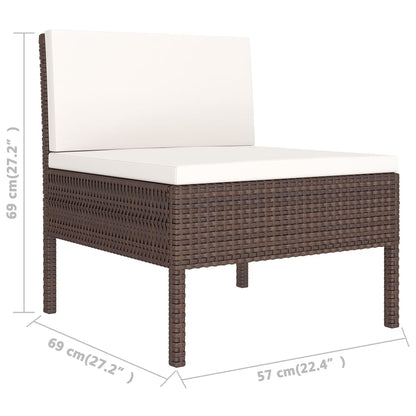 Garden Lounge Set Brown