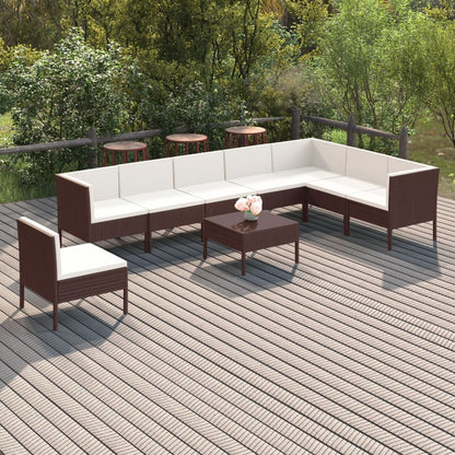 Garden Lounge Set Brown