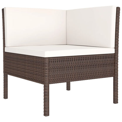 Garden Lounge Set Brown PE Rattan Large Modular