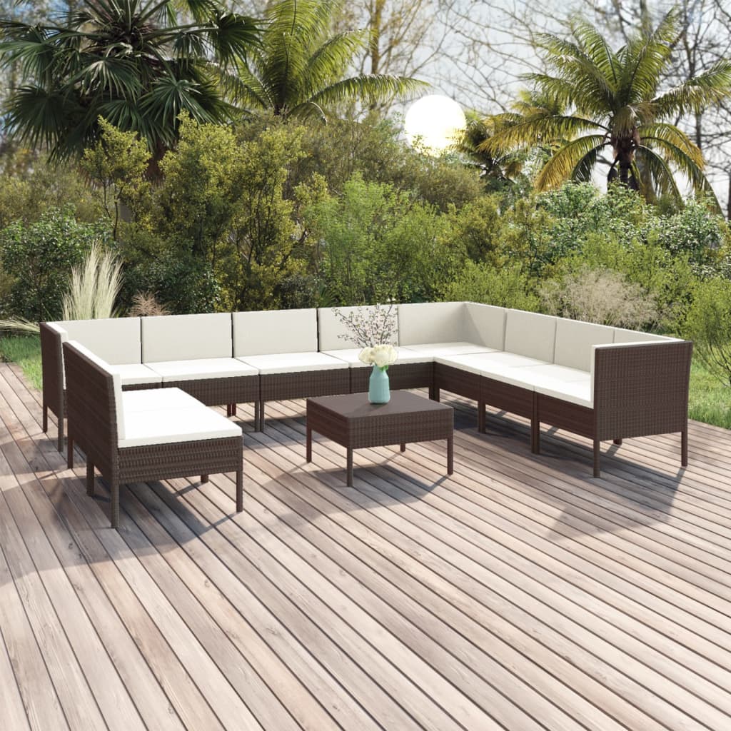 Garden Lounge Set Brown,Cream