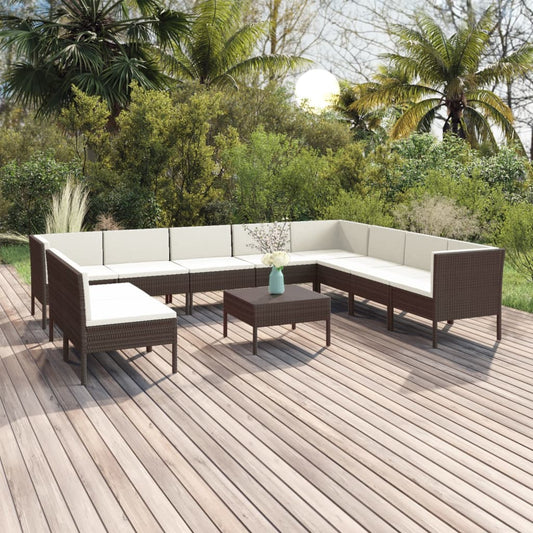 Garden Lounge Set Brown,Cream
