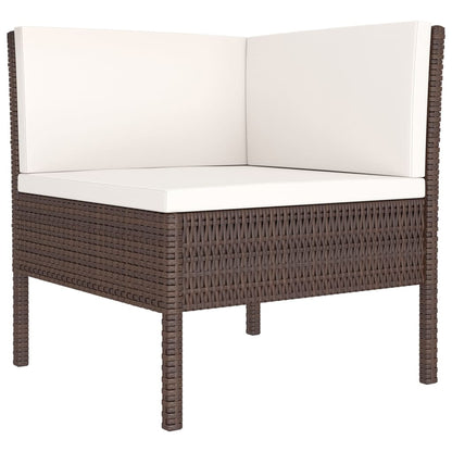 Garden Lounge Set Brown, Cream