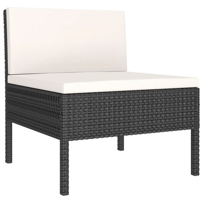 Garden Lounge Set Black PE rattan 13 piece set Modular