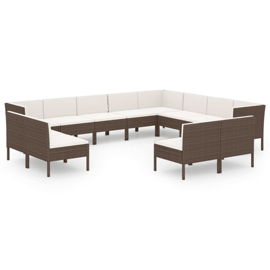 Garden Lounge Set Brown, Cream White