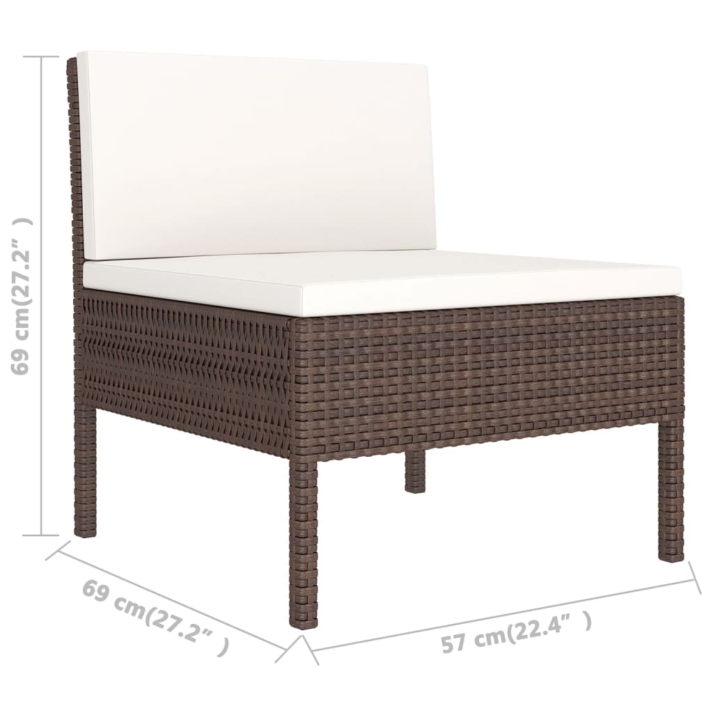 Garden Lounge Set Brown, Cream White